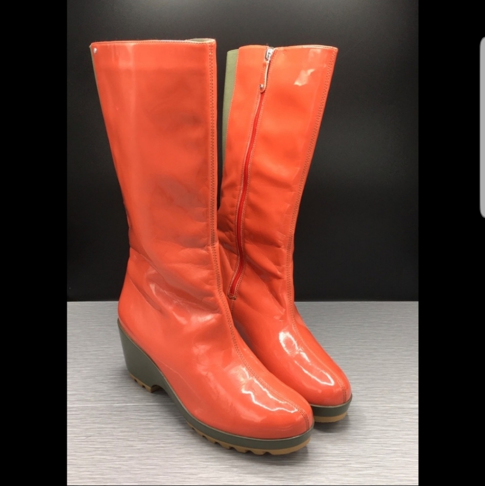ROCKPORT Bright Orange Waterproof Rain Boots Sz 11 - Picture 2 of 10